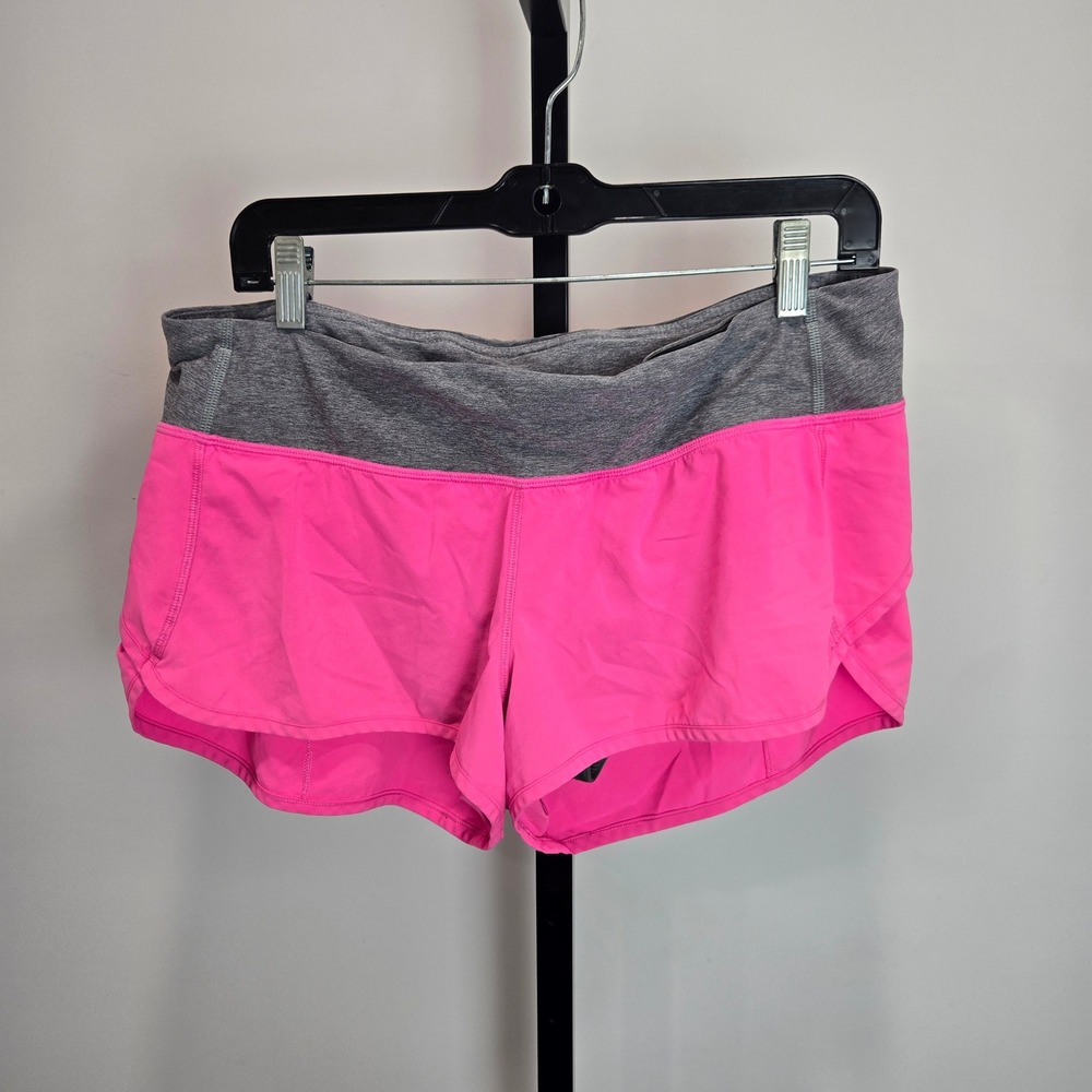 Lululemon Speed Up Running Shorts Hot Pink Grey 10 Performance Athletic